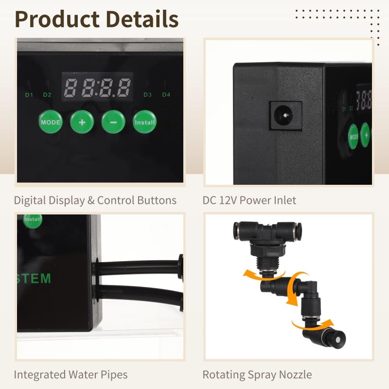 Smart Timer Mist Sprayer for Reptile Habitat with Two Rotating Nozzles - Image 3