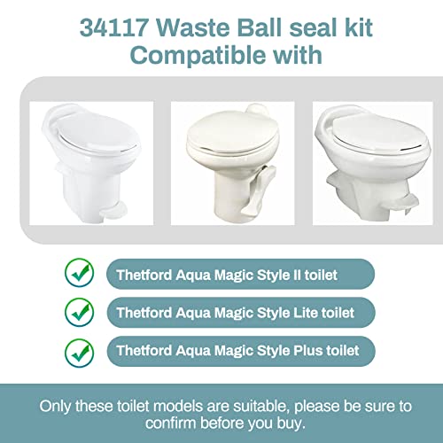 MONST 34117 Waste Ball Kit Compatible with Thetford Aqua Magic Style II, Style Lite, Style Plus Toilet, Includes Drive Arm, Replaces 34120, 34117, with Professional Installation - Image 2