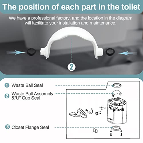 MONST 34117 Waste Ball Kit Compatible with Thetford Aqua Magic Style II, Style Lite, Style Plus Toilet, Includes Drive Arm, Replaces 34120, 34117, with Professional Installation - Image 3
