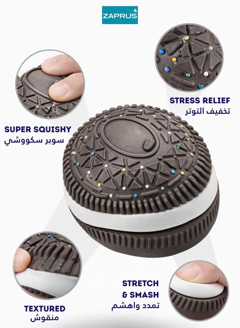 Zaprus Squishy Stress Relief Toy – Realistic Sandwich Cookie Decompression Fidget – Soft Sensory Foam Toy for Anxiety Relief, Desk Decor & Gifting (1 Pack) - Image 4