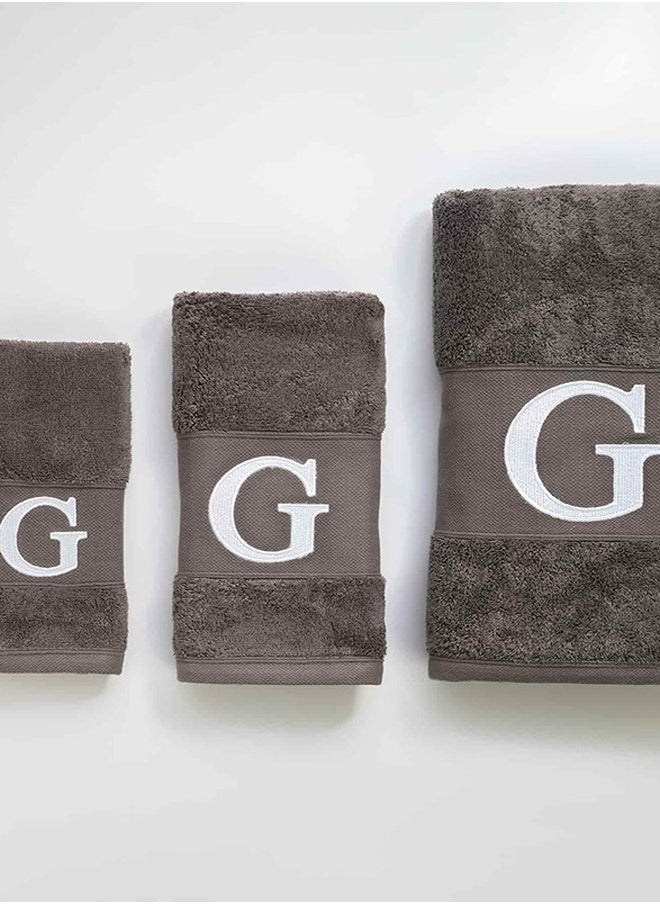Orange Bed & Bath - Wave 100% Cotton Towel Bath Set Embroidered Letters 3 Piece - Image 1