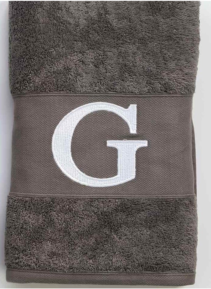 Orange Bed & Bath - Wave 100% Cotton Towel Bath Set Embroidered Letters 3 Piece - Image 1