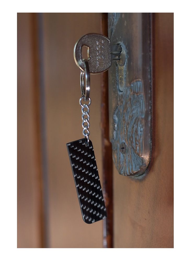 سي ار بي ان سلسلة مفاتيح رفيعة من ألياف الكربون على شكل مستطيل نسيج قطني طويل - Image 4