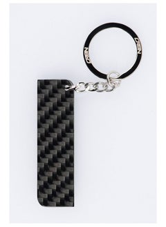 crbn Thin Rectangle Shaped Real Carbon Fiber Keychain Twill  - Image 1
