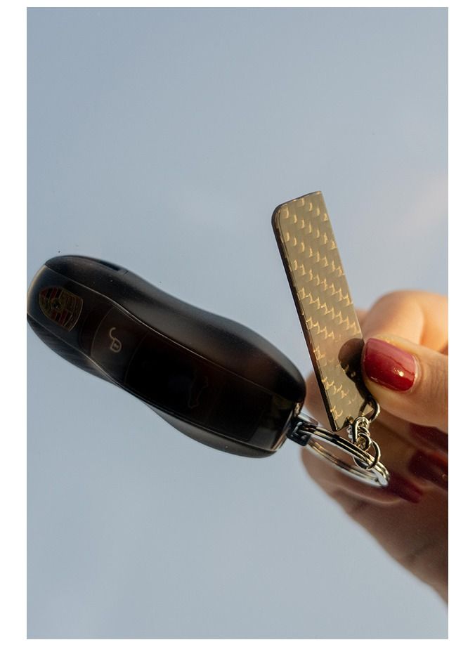 سي ار بي ان سلسلة مفاتيح رفيعة من ألياف الكربون على شكل مستطيل نسيج قطني طويل - Image 3