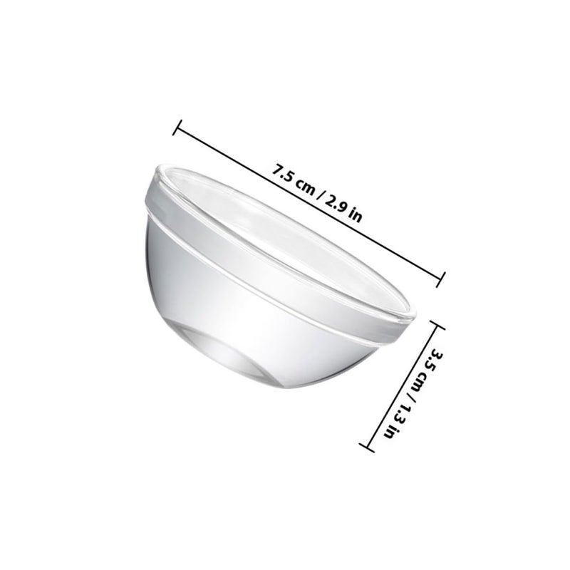 Large Glass Dessert Bowls Set of 2 Stackable Clear Containers for Pudding and Dining - Image 3