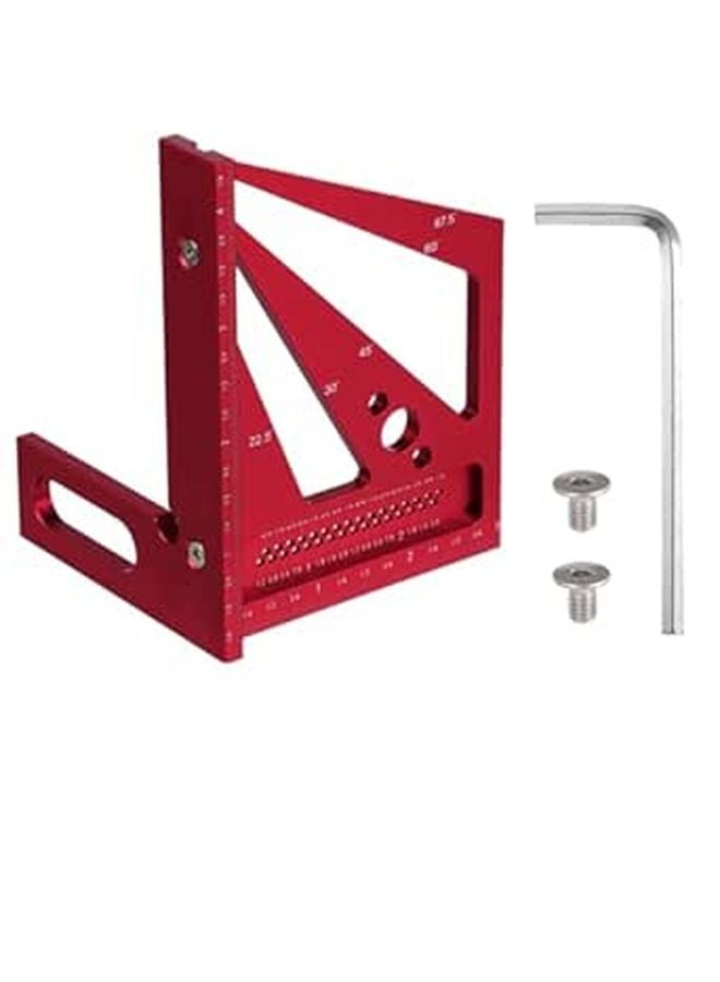 Multi Angle Aluminum Ally 3D Measuring Ruler Imperial Measurements Red Hex Wrench - Image 1