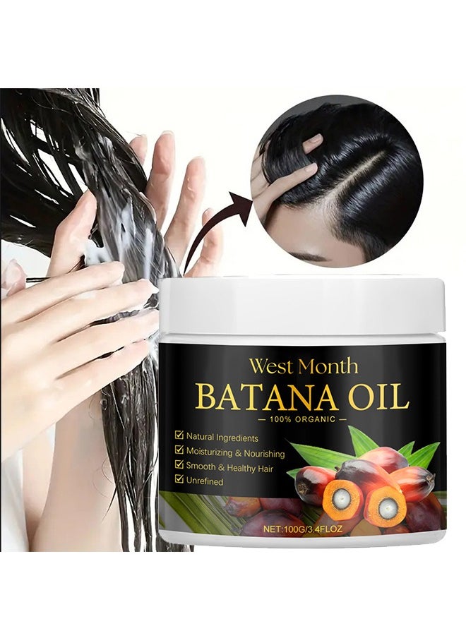 West&Month Batana Oil for Hair Growth and Repair -100% Pure, Unrefined Oil from Honduran Rainforests Prevent Hair Loss and Enhances Hair Thickness in Men & Women 100g  - Image 1