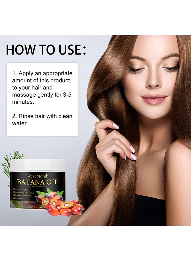 West&Month Batana Oil for Hair Growth and Repair -100% Pure, Unrefined Oil from Honduran Rainforests Prevent Hair Loss and Enhances Hair Thickness in Men & Women 100g  - Image 5