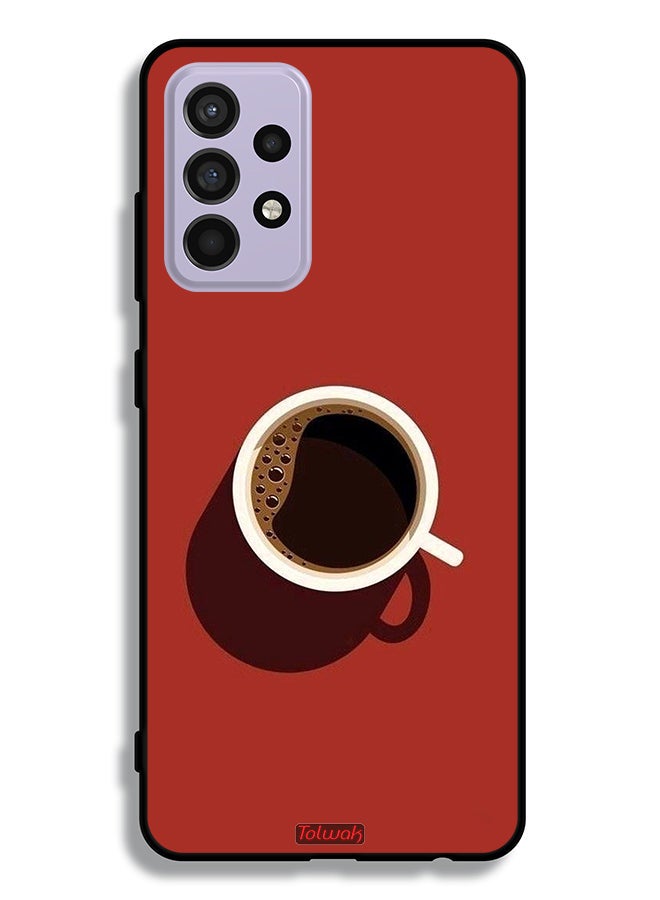 Tolwak Samsung Galaxy A52 5G Protective Case Cover Coffee Cup Art - Image 1
