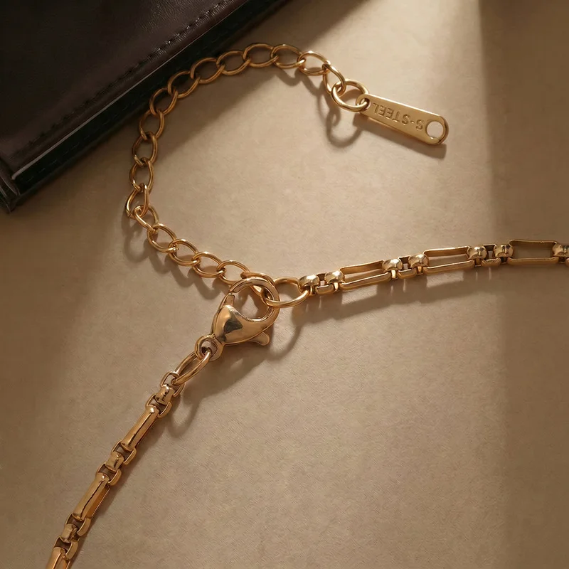Palmonas  18K Gold Tone Plated Minimal Bamboo Link Necklace For Women - Waterproof & Anti-Tarnish for Women | Best Price UAE