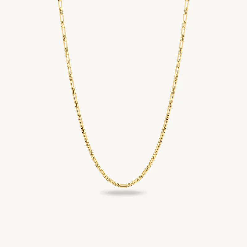 Palmonas 18K Gold Tone Plated Minimal Bamboo Link Necklace For Women - Waterproof & Anti-Tarnish