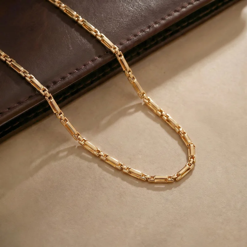Palmonas 18K Gold Tone Plated Minimal Bamboo Link Necklace For Women - Waterproof & Anti-Tarnish