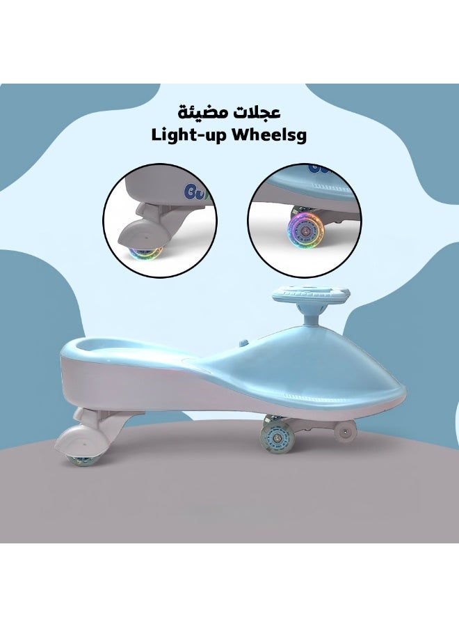 AL BADER Magic Swing Cars for Kids, Twister Magic Ride on Kids Car with LED Wheels, Kids Push Ride on Car With Lighted Seat, Strongest and Smoothest Twister Magic Ride Car for Kids With Music, Blue.  - Image 2