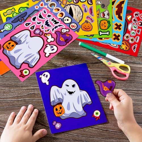 SmilinFit Halloween Stickers for Kids, DIY Crafts Halloween Goodie Bag Stuffers, Party Games Activities Pumpkin Stickers Party Favors Decorations Supplies - Image 4