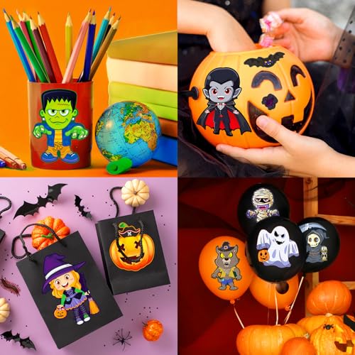 SmilinFit Halloween Stickers for Kids, DIY Crafts Halloween Goodie Bag Stuffers, Party Games Activities Pumpkin Stickers Party Favors Decorations Supplies - Image 3