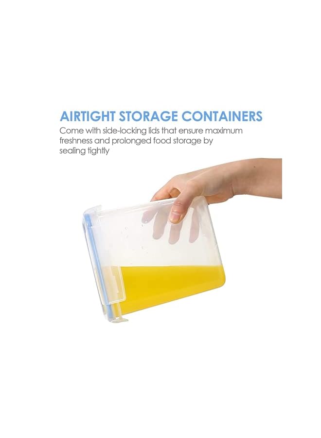 Premify Airtight Food Storage Containers | 14pcs Airtight Stackable Plastic Kitchen Containers & Storage Set With Labels & Marker | BPA Free Dishwasher, Microwave & Freezer Safe - Image 4