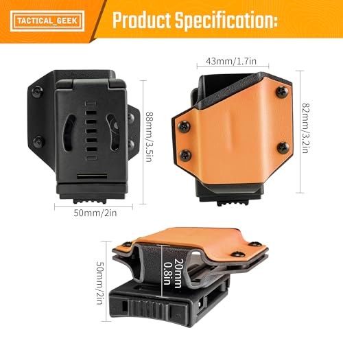 TACTICAL_GEEK TACTICAL GEEK TX1 MultiTool Sheath EDC Multi Tool Sheath Holder Holster Adjustable Sheath with Back Clip for Belt MultiTool not Included Orange - Image 3
