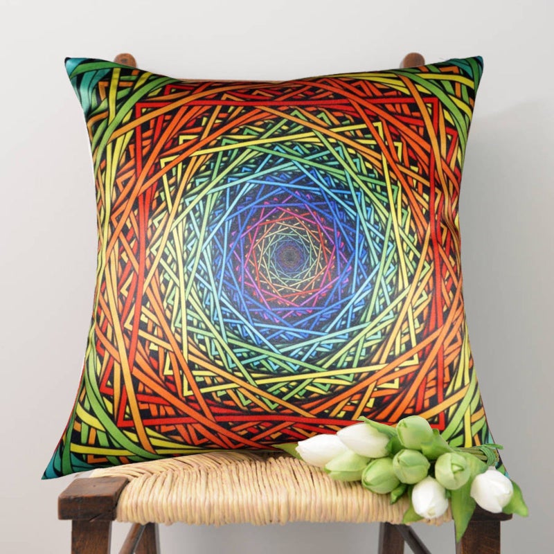 Lushomes Printed Endless Cushion Cover(16 x 16 inches, Single pc) - Image 4