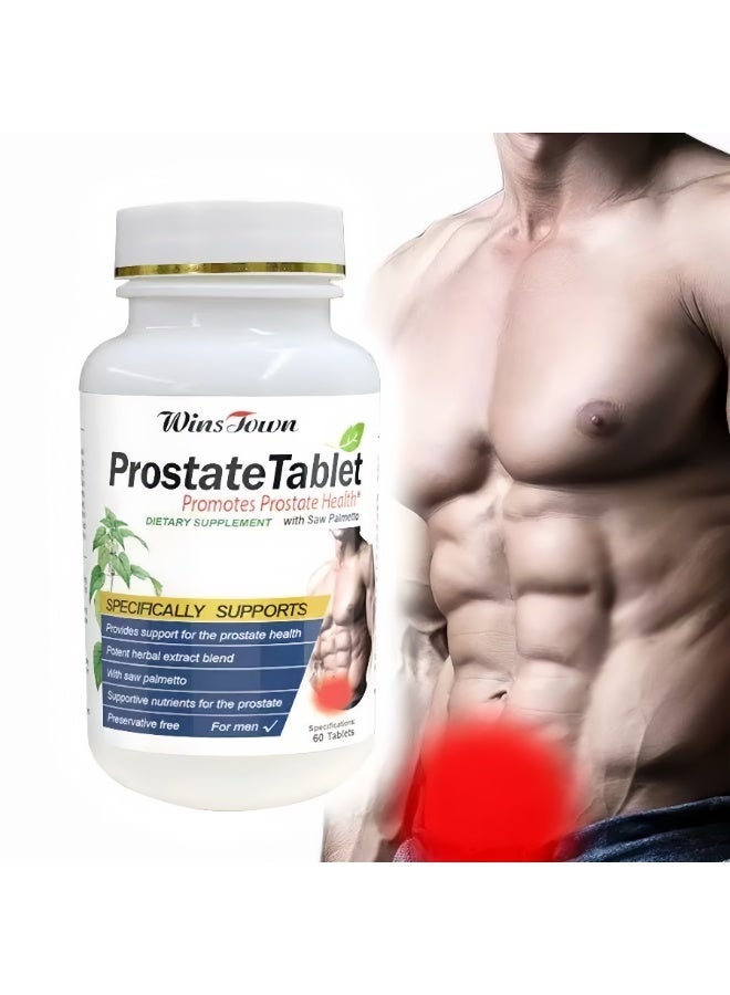 WinsTown Prostate Tablet (60 Tablets) - Natural Saw Palmetto Supplement for Men's Prostate & Urinary Health - Image 1