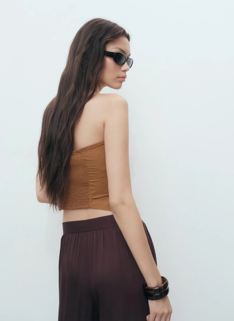 مانجو Asymmetrical Strapless Top
