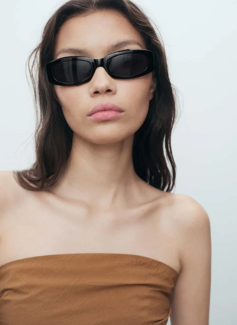 MANGO Asymmetrical Strapless Top