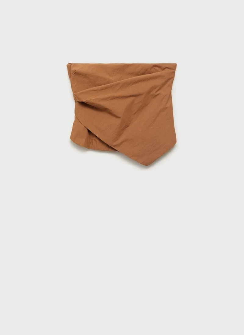 MANGO Asymmetrical Strapless Top