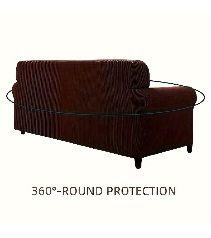 Light Coffee Armchair Upgraded Sofa Cover All Season Dust Proof Cat Scratch Resistant Washable Thickened Wear Resistant Furniture Protector - Image 3