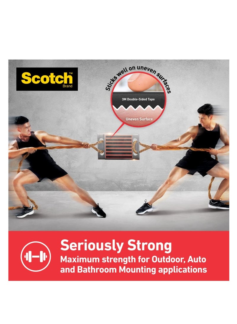 Scotch 3M Scotch Extreme Double Sided Tape, 1M Holds 6.7Kg, Works On Uneven Surfaces, Weather Resistant, Works On Indoor, Outdoor, Auto Interior Surfaces - Image 2