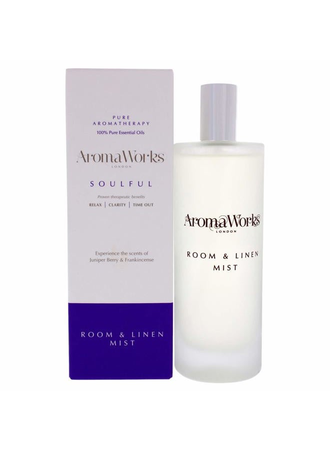 Aromaworks Soulful Room Mist - Frankincense, Fruity Juniper Berry And Patchouli - 3.38 Oz Room Spray - Image 1