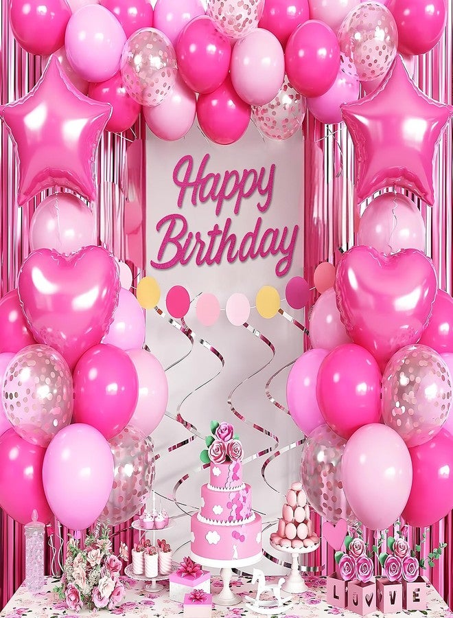 MASTRON Happy Birthday Sign for Balloon Arch Backdrop - Glitter Hot Pink Birthday Party Stickers Men Women Photo Backgrounds - Image 5