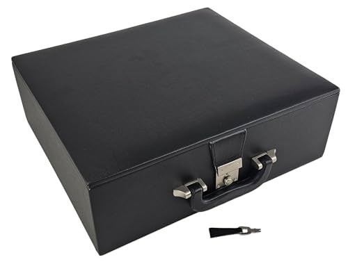 HPL Tray Storage Box for Up to 4 inch Staunton Chess Men Set Black Faux Leather Velvet Lining - Image 5