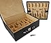 HPL Tray Storage Box for Up to 4 inch Staunton Chess Men Set Black Faux Leather Velvet Lining - Image 2