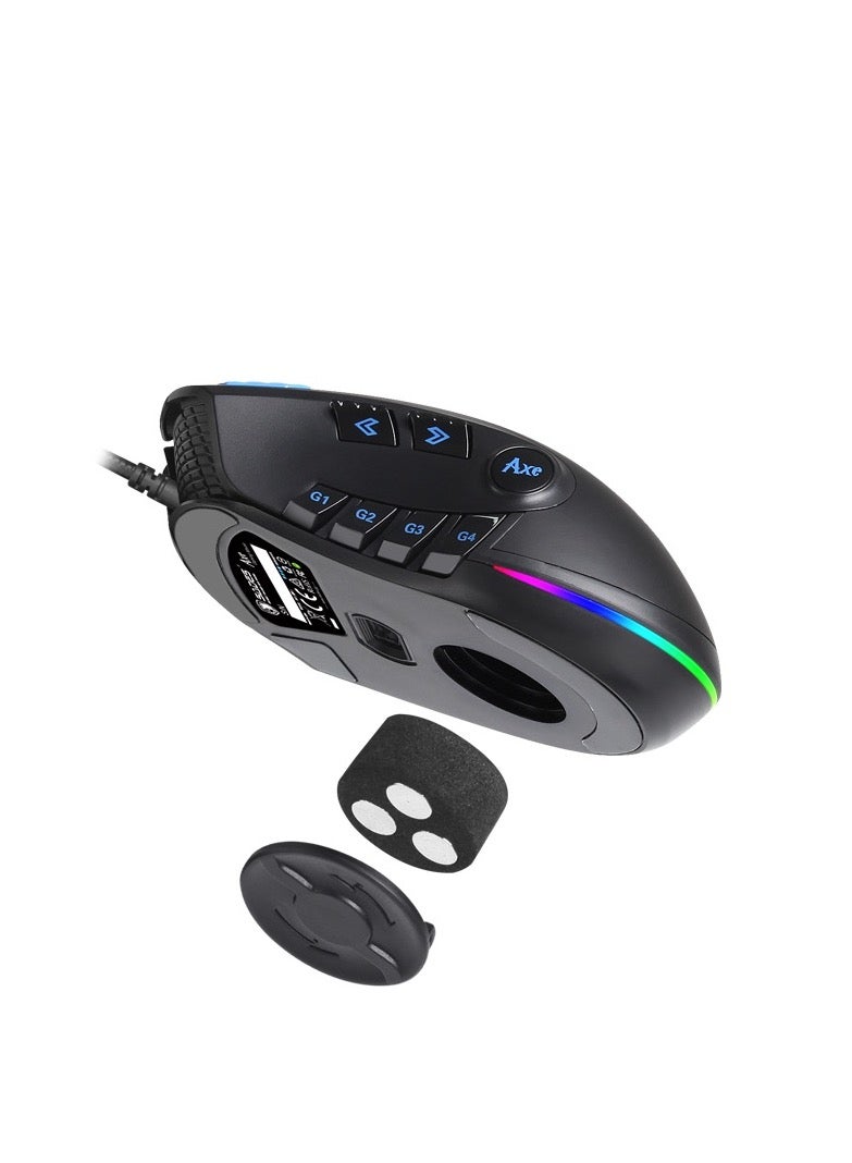 ساديس ماوس ألعاب SADES (S12) AXE، 12 زرًا قابلًا للبرمجة، إضاءة RGB خلفية 6، وزن قابل للفصل 10.5 جرام، حساس PMW 3325 البصري. - Image 5