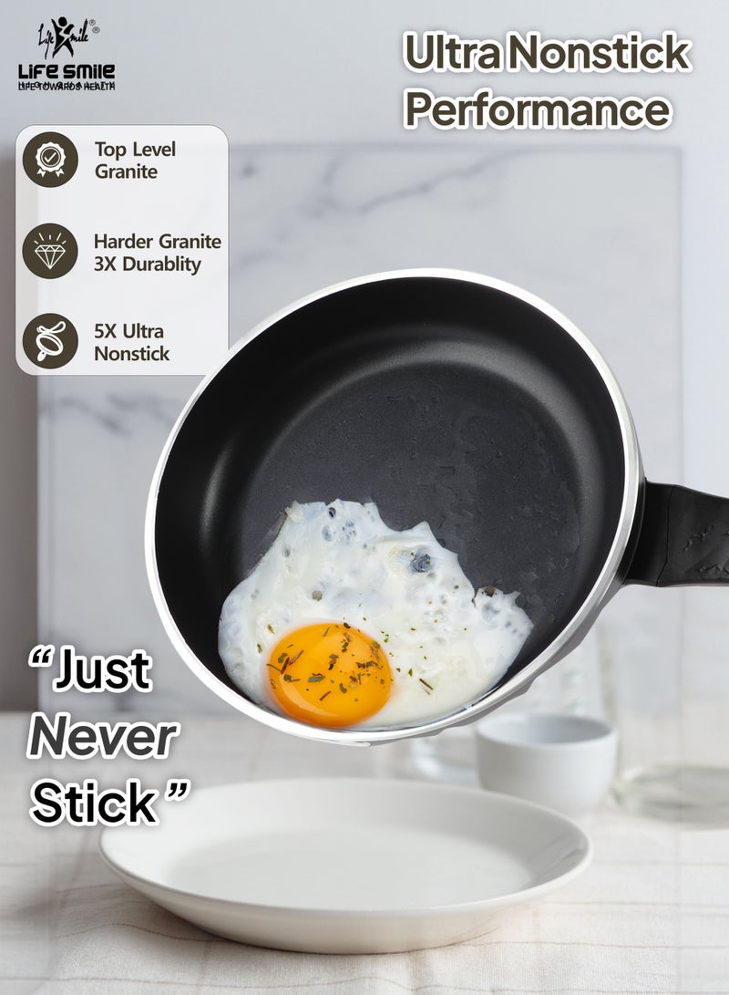 Life Smile 3-Piece Non-Stick Frying Pan Set – Induction Bottom, Durable & Easy to Clean Cookware - Image 5