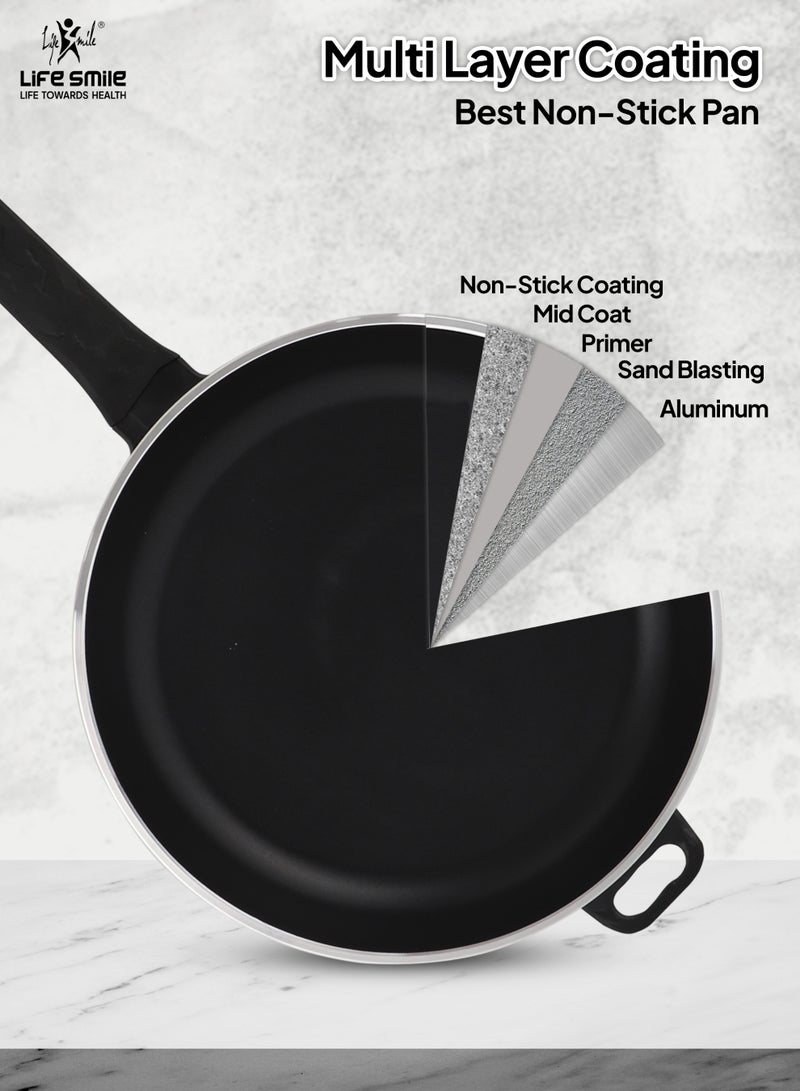 Life Smile 3-Piece Non-Stick Frying Pan Set – Induction Bottom, Durable & Easy to Clean Cookware - Image 4