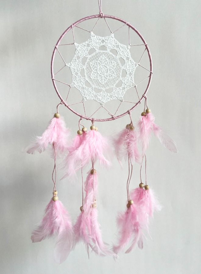 XIANGYU 2-Piece Handmade Bohemia Dream Catcher Nature Feather Led Light Dream Catcher Wall Hangings Decor - Image 2