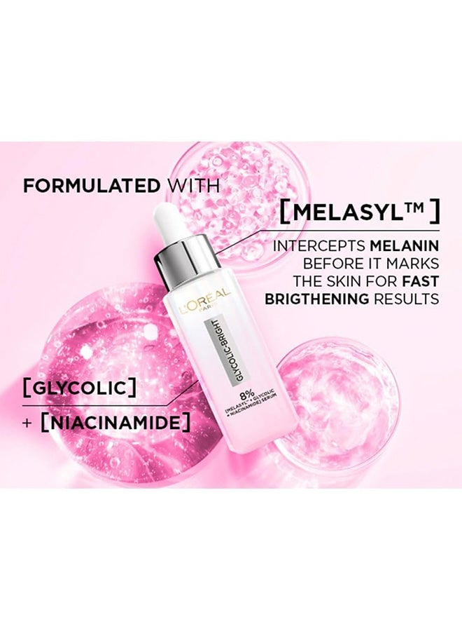 L'OREAL PARIS Glycolic Bright Anti-Dark Spot Exfoliant Peel Serum & L'Oréal Paris Glycolic Bright 8% [Melasyl тм + Glycolic + Niacinamide] face serum for Dark Spot & Brightening, 30ml Bundle - Image 5