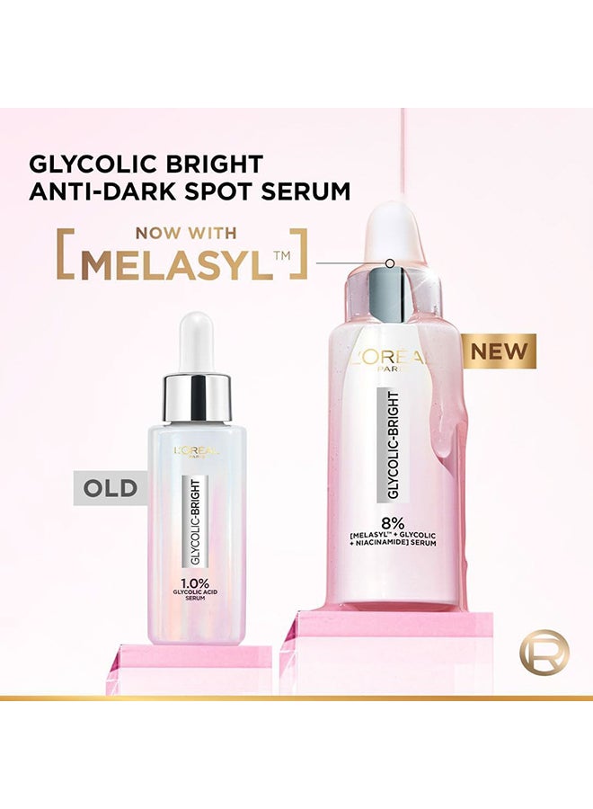 L'OREAL PARIS Glycolic Bright Anti-Dark Spot Exfoliant Peel Serum & L'Oréal Paris Glycolic Bright 8% [Melasyl тм + Glycolic + Niacinamide] face serum for Dark Spot & Brightening, 30ml Bundle - Image 3