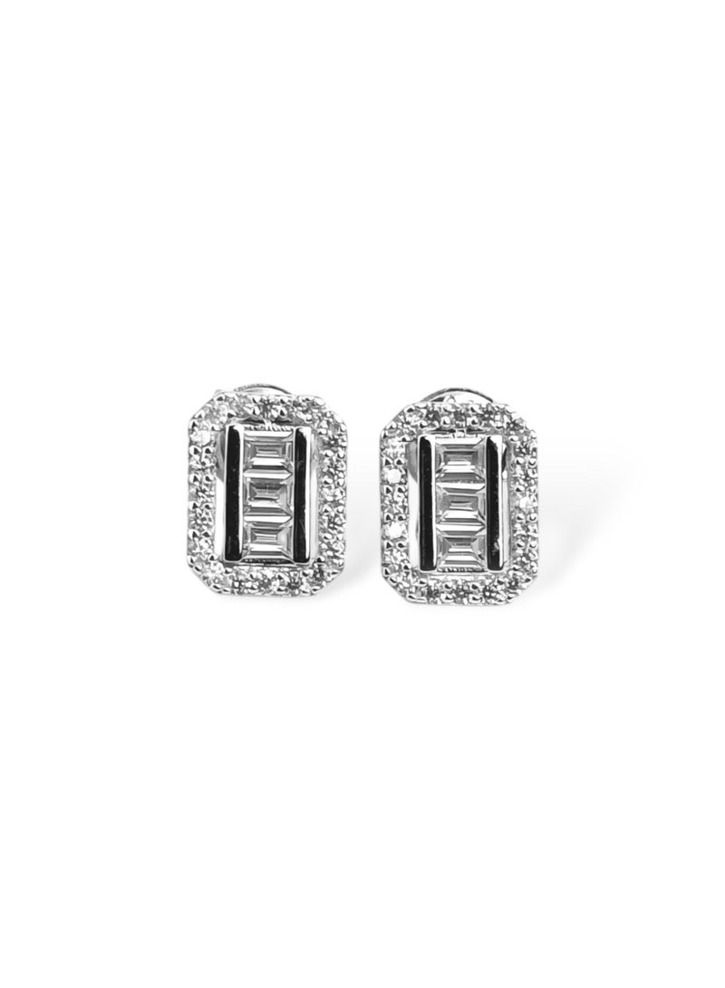 zilara Precious Rect Pave Stud Earring - Image 1