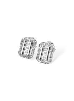 zilara Precious Rect Pave Stud Earring  - Image 2
