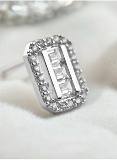 zilara Precious Rect Pave Stud Earring  - Image 5