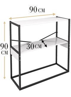 AGD Modern Console Table, Coffee Corner Table, Side Table for Entryway and Living Room to Arrange and Organize Your Needs, White, Wood  - Image 3