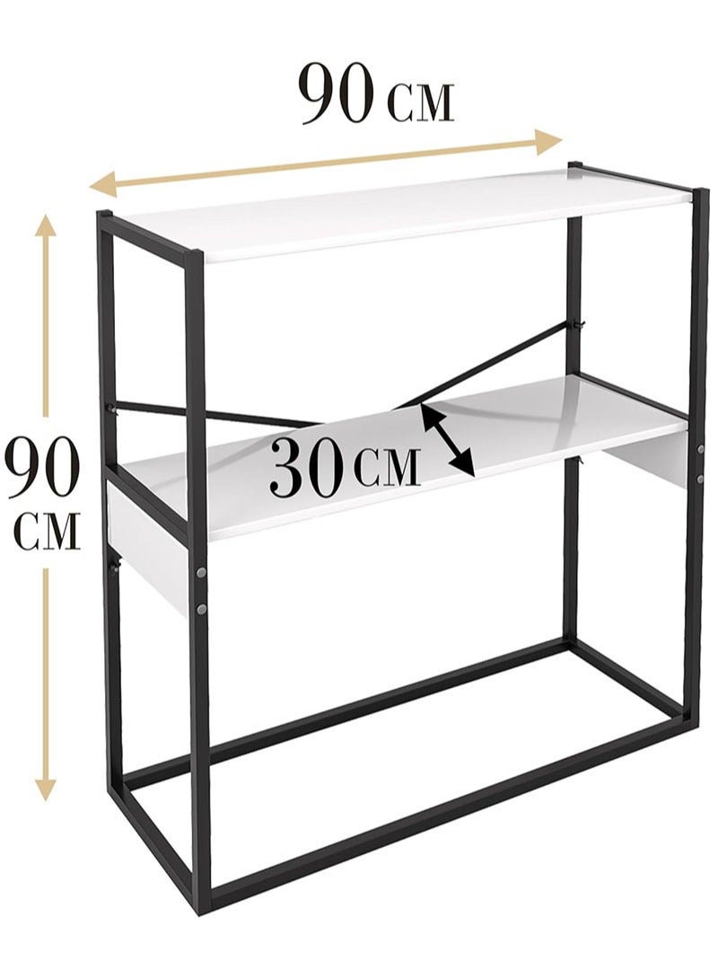 إيه جي دي طاولة كونسول حديثة، طاولة ركن القهوة، طاولة جانبية للمدخل وغرفة المعيشة لترتيب وتنظيم احتياجاتك، أبيض، خشب - Image 3