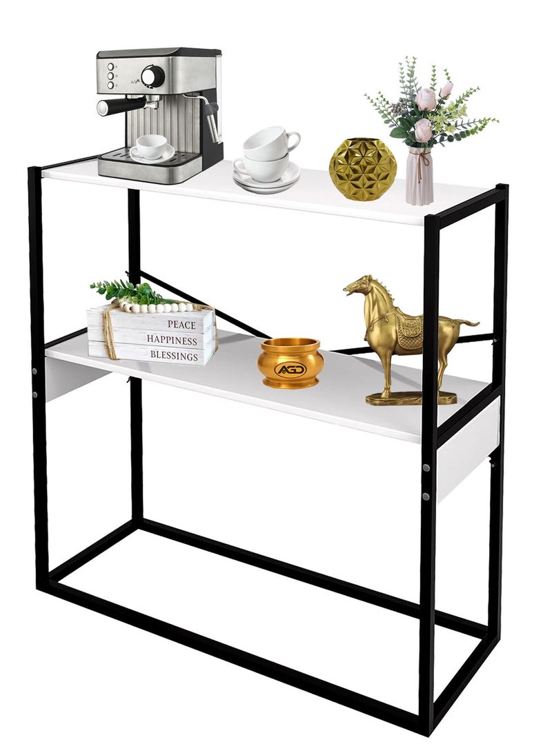 إيه جي دي طاولة كونسول حديثة، طاولة ركن القهوة، طاولة جانبية للمدخل وغرفة المعيشة لترتيب وتنظيم احتياجاتك، أبيض، خشب - Image 1