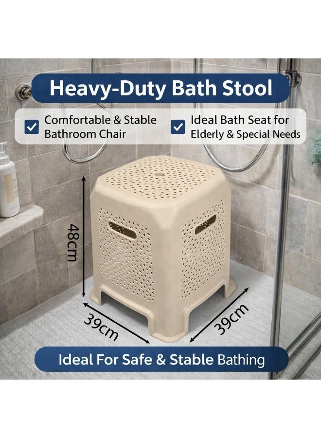 ALMUFARREJ Elevated Shower Seat Multi-Use | Comfortable & Stable Bathroom Chair | Practical Bath Stool for Elderly & Special Needs - Image 2