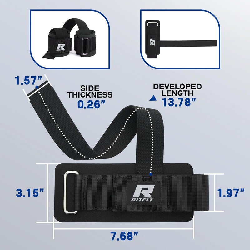 RitFit Lifting Wraps, Wrist Straps for Weightlifting, Wrist Support for Working Out, Bodybuilding, MMA, Powerlifting, Strength Training, Men & Women - Image 5