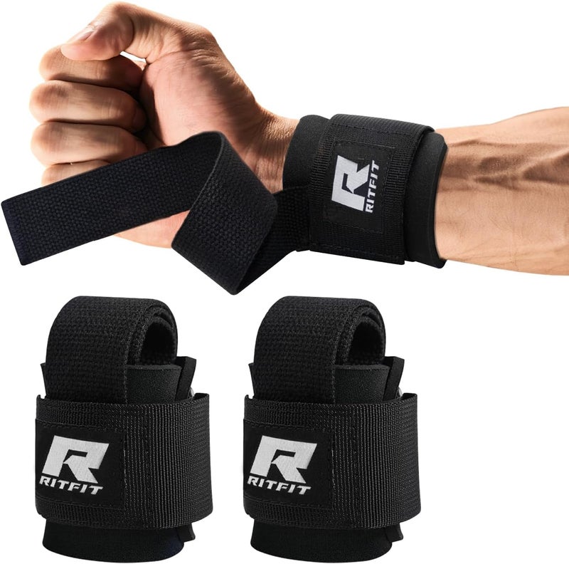 RitFit Lifting Wraps, Wrist Straps for Weightlifting, Wrist Support for Working Out, Bodybuilding, MMA, Powerlifting, Strength Training, Men & Women - Image 1