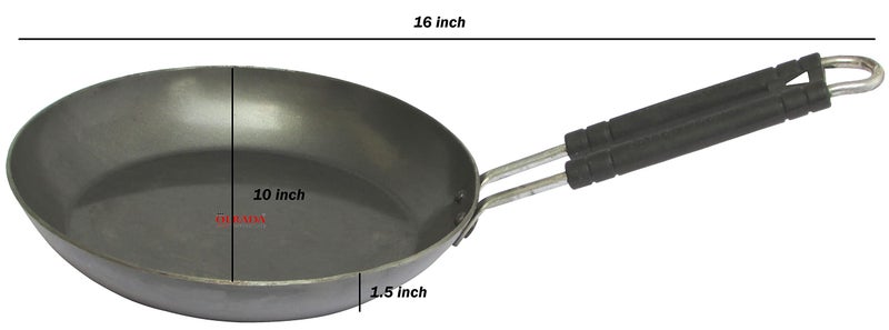 Olrada Iron 3-Piece Cookware Set (10inch Fry Pan, 12inch Dosa Tawa, 11inch Kadai) - Image 4
