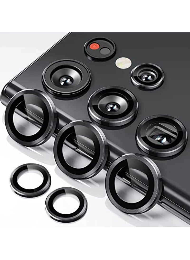 Raxoom [5 in 1] Camera Lens Protector for Samsung S23 Ultra, Scratch-Resistant Ultra-Thin Tempered Glass with Aluminum Edge, Drop-Proof Alloy Camera Screen Protector for S23 Ultra (S23 Ultra, Black) - Image 1